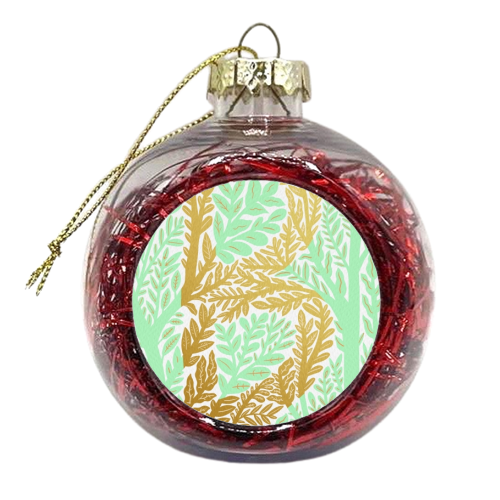 Botanical Metallic B Monogram - xmas bauble by Samantha Dolan