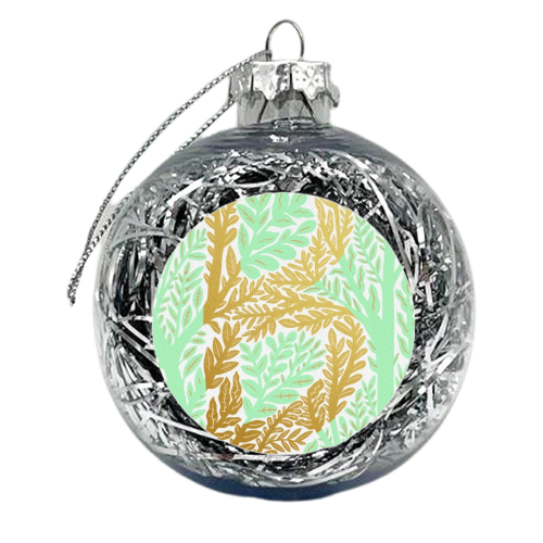 Botanical Metallic B Monogram - xmas bauble by Samantha Dolan