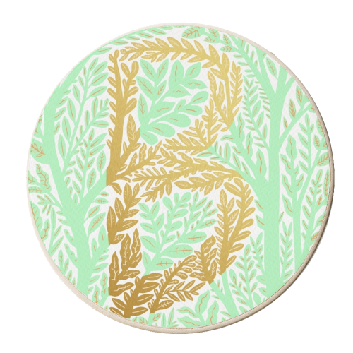 Botanical Metallic B Monogram - personalised beer coaster by Samantha Dolan