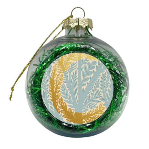 Botanical Metallic C Monogram - xmas bauble by Samantha Dolan