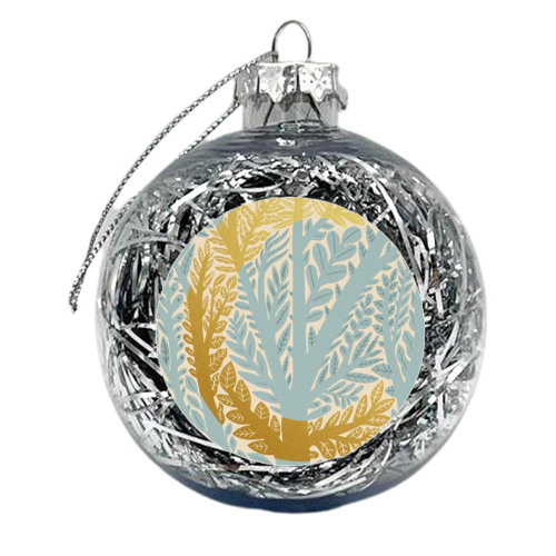 Botanical Metallic C Monogram - xmas bauble by Samantha Dolan