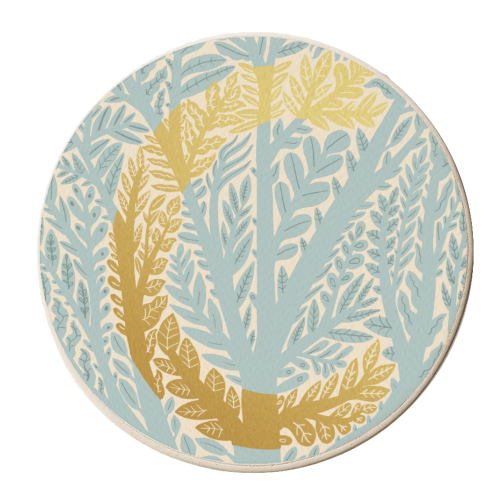 Botanical Metallic C Monogram - personalised beer coaster by Samantha Dolan