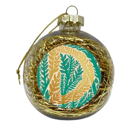 Botanical Metallic D Monogram - xmas bauble by Samantha Dolan