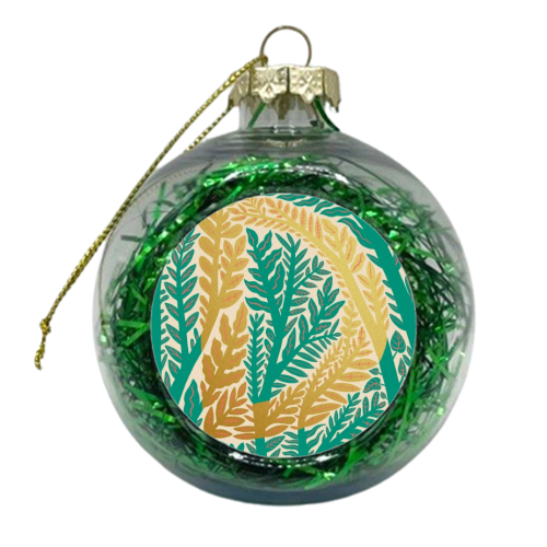 Botanical Metallic D Monogram - xmas bauble by Samantha Dolan