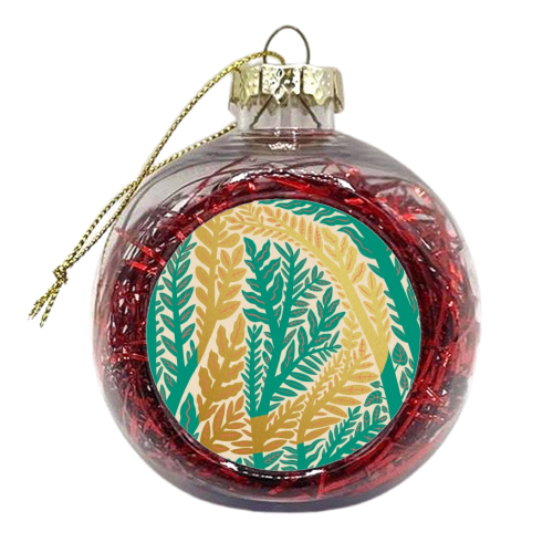 Botanical Metallic D Monogram - xmas bauble by Samantha Dolan