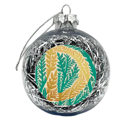 Botanical Metallic D Monogram - xmas bauble by Samantha Dolan