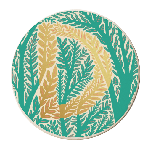 Botanical Metallic D Monogram - personalised beer coaster by Samantha Dolan