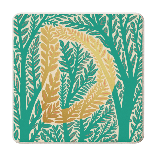 Botanical Metallic D Monogram - personalised beer coaster by Samantha Dolan