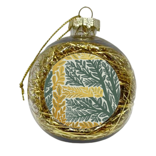 Botanical Metallic E Monogram - xmas bauble by Samantha Dolan