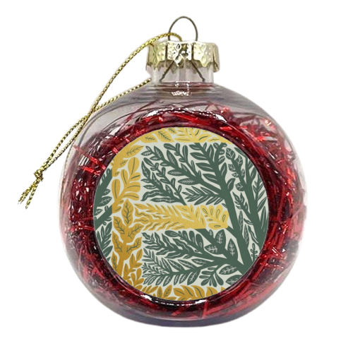 Botanical Metallic E Monogram - xmas bauble by Samantha Dolan