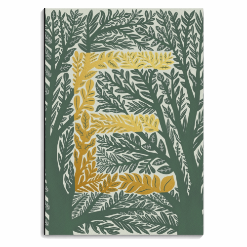 Botanical Metallic E Monogram - personalised A4, A5, A6 notebook by Samantha Dolan