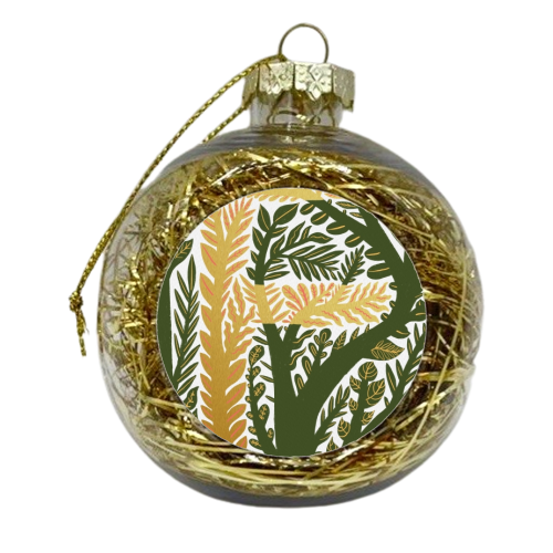 Botanical Metallic F Monogram - xmas bauble by Samantha Dolan