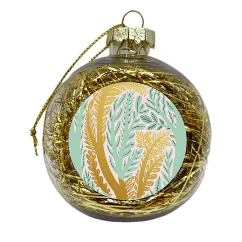 Botanical Metallic G Monogram - xmas bauble by Samantha Dolan