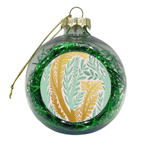 Botanical Metallic G Monogram - xmas bauble by Samantha Dolan