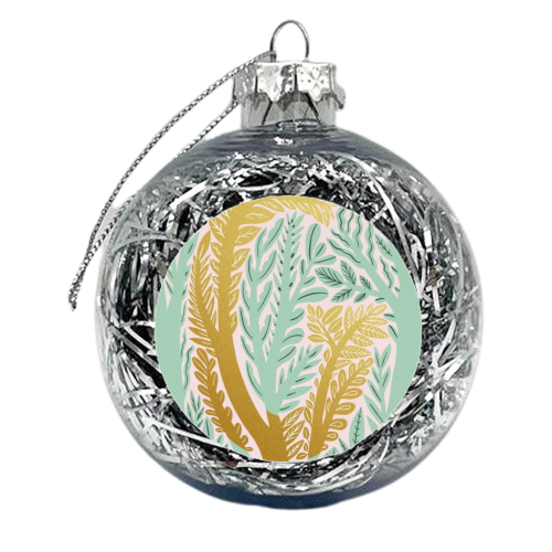 Botanical Metallic G Monogram - xmas bauble by Samantha Dolan