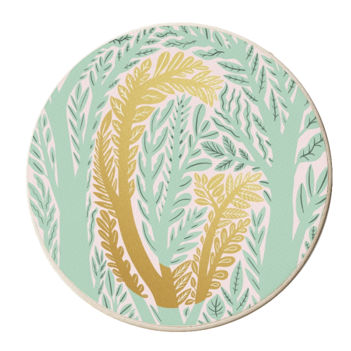 Botanical Metallic G Monogram - personalised beer coaster by Samantha Dolan