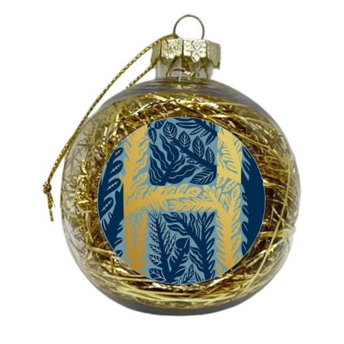 Botanical Metallic H Monogram - xmas bauble by Samantha Dolan