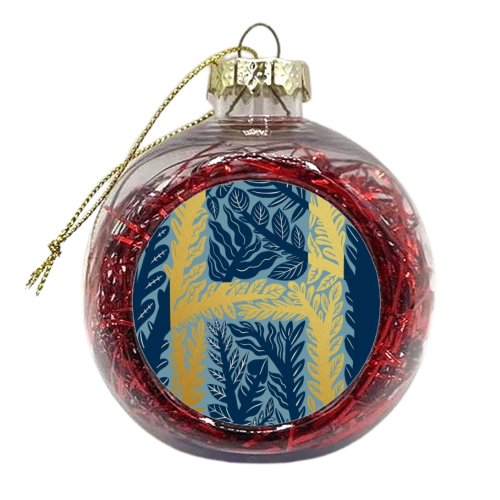 Botanical Metallic H Monogram - xmas bauble by Samantha Dolan