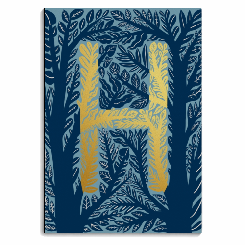 Botanical Metallic H Monogram - personalised A4, A5, A6 notebook by Samantha Dolan