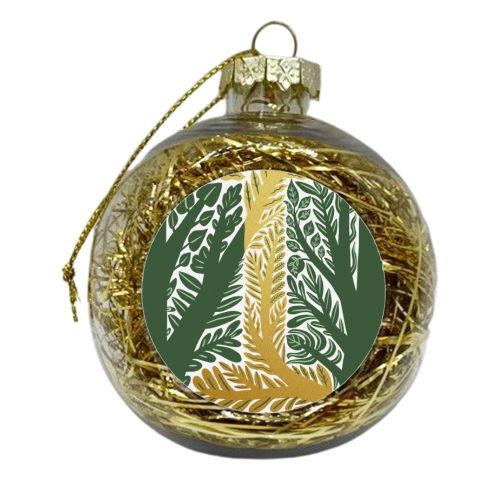 Botanical Metallic I Monogram - xmas bauble by Samantha Dolan