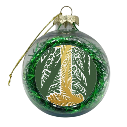 Botanical Metallic I Monogram - xmas bauble by Samantha Dolan
