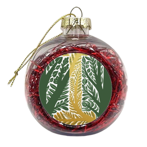 Botanical Metallic I Monogram - xmas bauble by Samantha Dolan