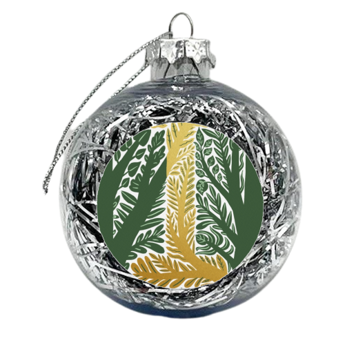 Botanical Metallic I Monogram - xmas bauble by Samantha Dolan