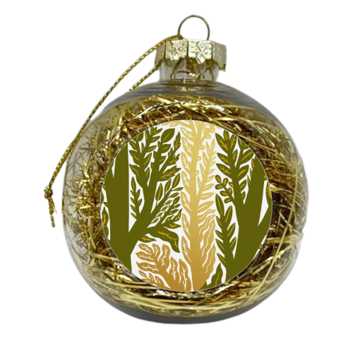 Botanical Metallic J Monogram - xmas bauble by Samantha Dolan
