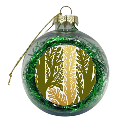 Botanical Metallic J Monogram - xmas bauble by Samantha Dolan