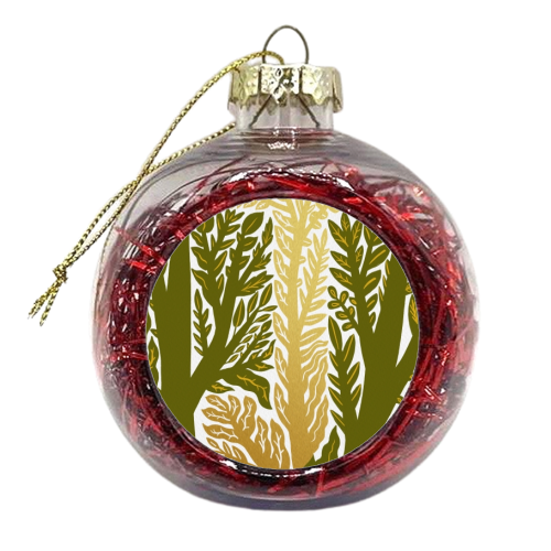Botanical Metallic J Monogram - xmas bauble by Samantha Dolan