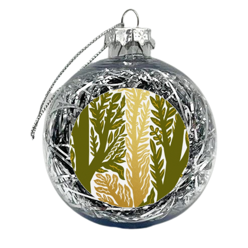 Botanical Metallic J Monogram - xmas bauble by Samantha Dolan