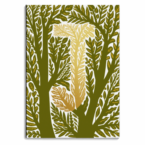 Botanical Metallic J Monogram - personalised A4, A5, A6 notebook by Samantha Dolan