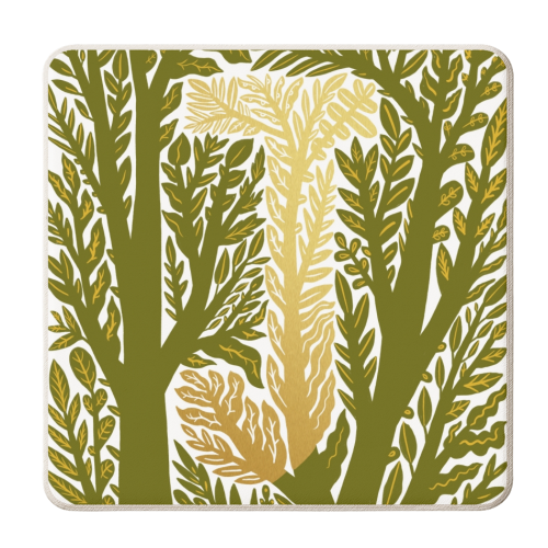 Botanical Metallic J Monogram - personalised beer coaster by Samantha Dolan
