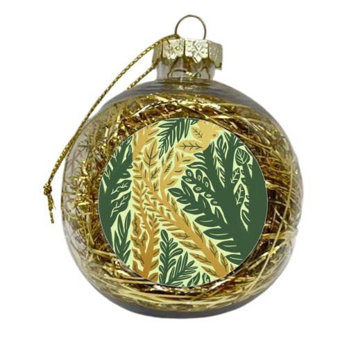 Botanical Metallic K Monogram - xmas bauble by Samantha Dolan