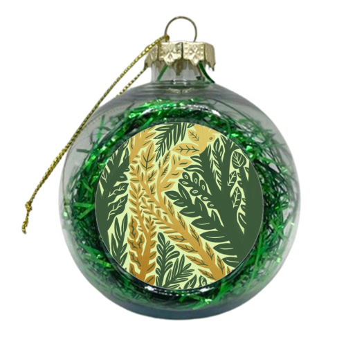Botanical Metallic K Monogram - xmas bauble by Samantha Dolan