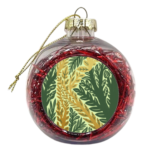 Botanical Metallic K Monogram - xmas bauble by Samantha Dolan
