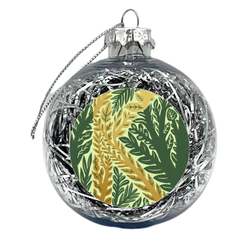 Botanical Metallic K Monogram - xmas bauble by Samantha Dolan
