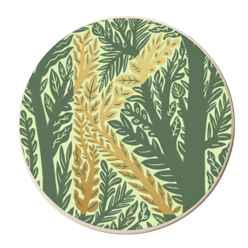 Botanical Metallic K Monogram - personalised beer coaster by Samantha Dolan