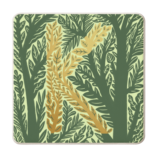 Botanical Metallic K Monogram - personalised beer coaster by Samantha Dolan