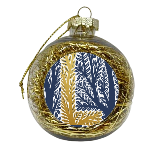 Botanical Metallic L Monogram - xmas bauble by Samantha Dolan