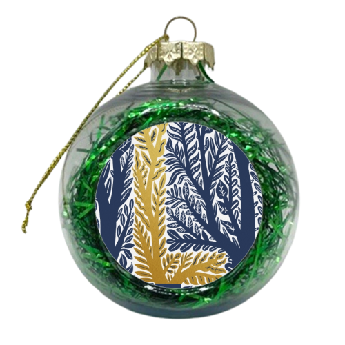 Botanical Metallic L Monogram - xmas bauble by Samantha Dolan