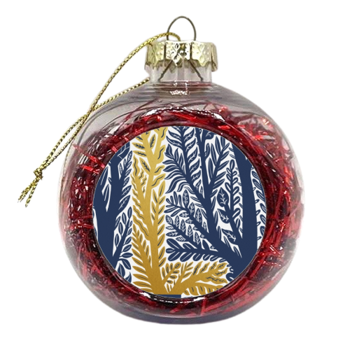 Botanical Metallic L Monogram - xmas bauble by Samantha Dolan