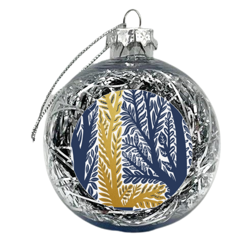 Botanical Metallic L Monogram - xmas bauble by Samantha Dolan