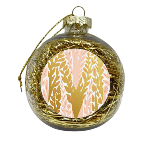 Botanical Metallic M Monogram - xmas bauble by Samantha Dolan