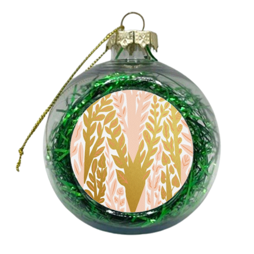 Botanical Metallic M Monogram - xmas bauble by Samantha Dolan