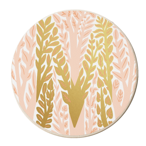 Botanical Metallic M Monogram - personalised beer coaster by Samantha Dolan