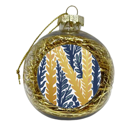 Botanical Metallic N Monogram - xmas bauble by Samantha Dolan