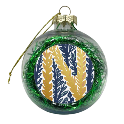 Botanical Metallic N Monogram - xmas bauble by Samantha Dolan