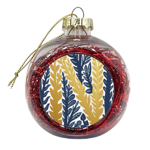Botanical Metallic N Monogram - xmas bauble by Samantha Dolan