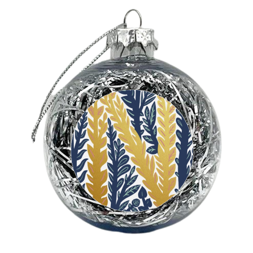Botanical Metallic N Monogram - xmas bauble by Samantha Dolan
